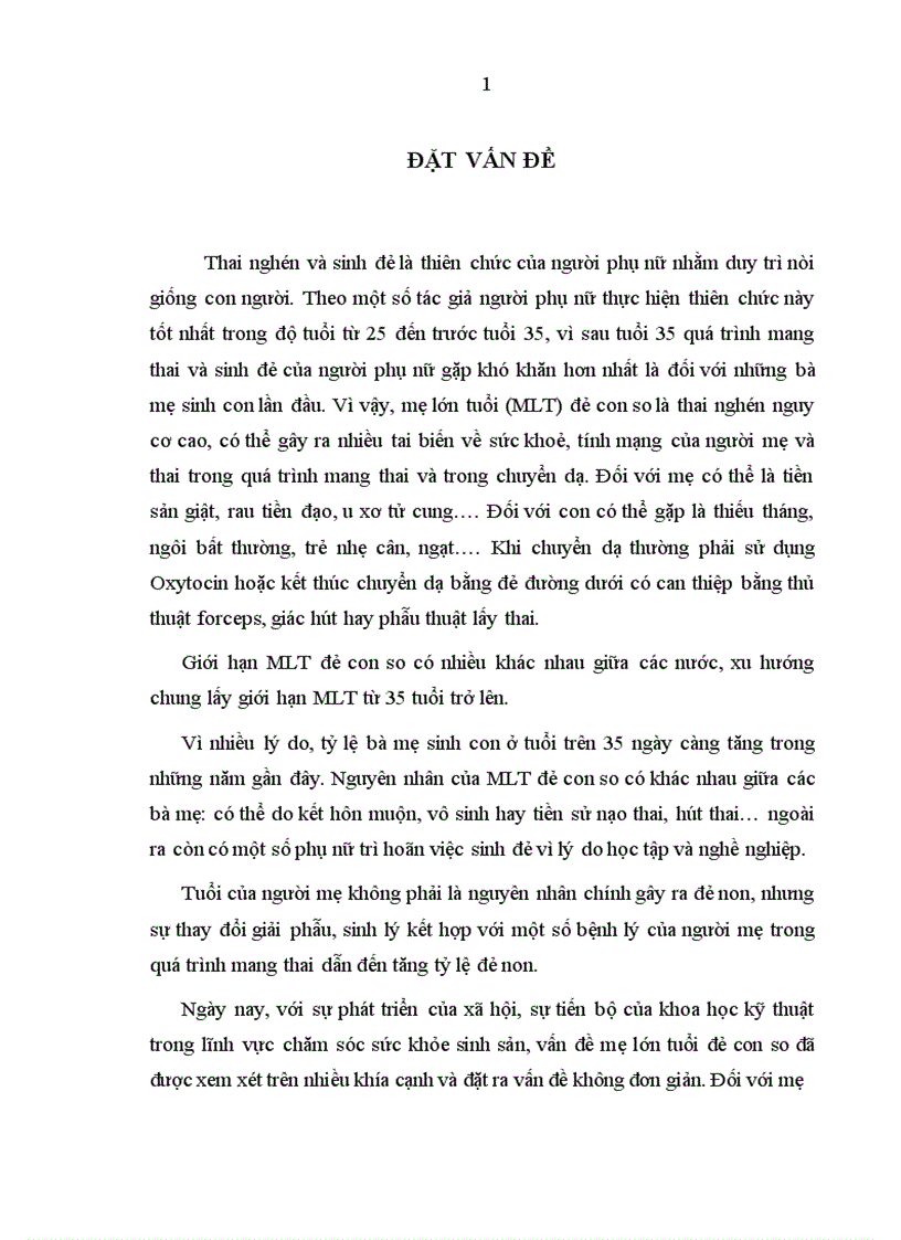 image for page Nghiên cứu một số yếu tố liên quan của mẹ lớn tuổi đẻ con so non tháng tại bệnh viện Phụ sản trung ương trong 4 năm 2007 2010