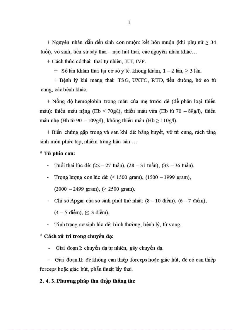 image for page Nghiên cứu một số yếu tố liên quan của mẹ lớn tuổi đẻ con so non tháng tại bệnh viện Phụ sản trung ương trong 4 năm 2007 2010
