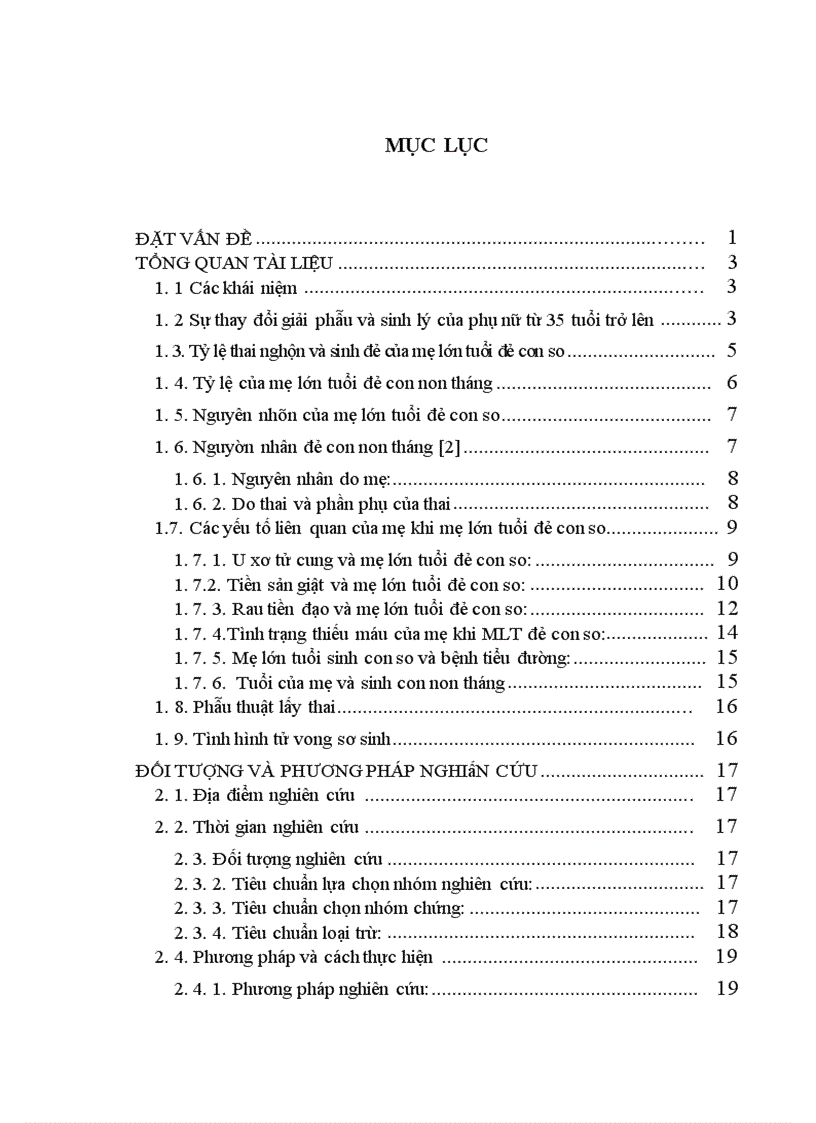 image for page Nghiên cứu một số yếu tố liên quan của mẹ lớn tuổi đẻ con so non tháng tại bệnh viện Phụ sản trung ương trong 4 năm 2007 2010