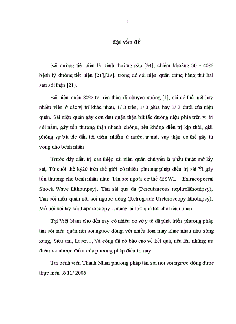 image for page Nghiên cứu điều trị sỏi niệu quản bằng phương pháp tán sỏi nội soi ngược dòng trên máy Lithoclast tại bệnh viện Thanh Nhàn