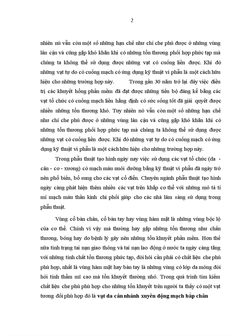 image for page Nghiên cứu vạt nhánh xuyên động mạch bắp chân trong và bước đầu ứng dụng trong phẫu thuật tạo hình