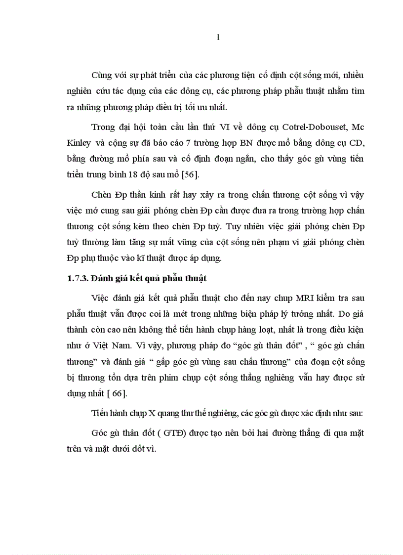 image for page Đặc điểm lâm sàng cận lâm sàng và Đánh giá kết quả điều trị phẫu thuật cố định cột sống ngực bằng phương pháp bắt vít qua cuống và giải ép lối sau tại bệnh viện việt đức