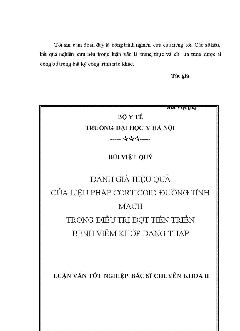 image for page Đánh giá hiệu quả liệu pháp corticoid đường tĩnh mạch trong điều trị đợt tiến triển của bệnh viêm khớp dạng thấp