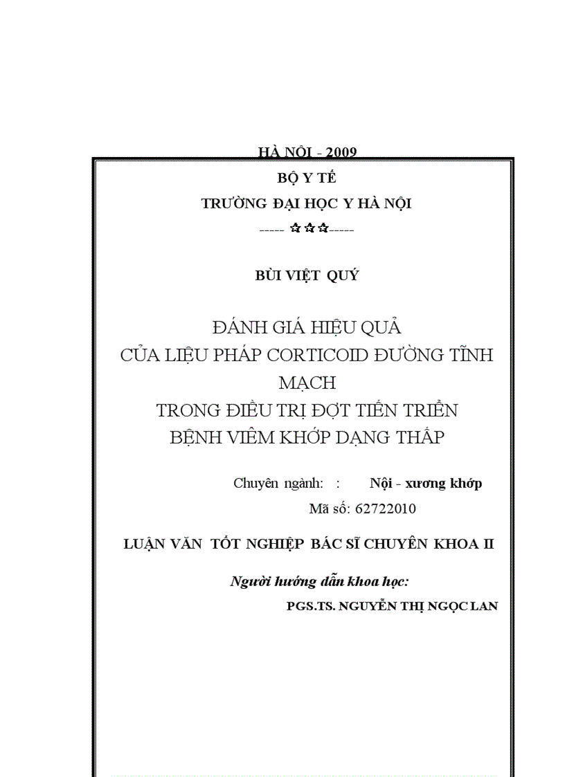 image for page Đánh giá hiệu quả liệu pháp corticoid đường tĩnh mạch trong điều trị đợt tiến triển của bệnh viêm khớp dạng thấp