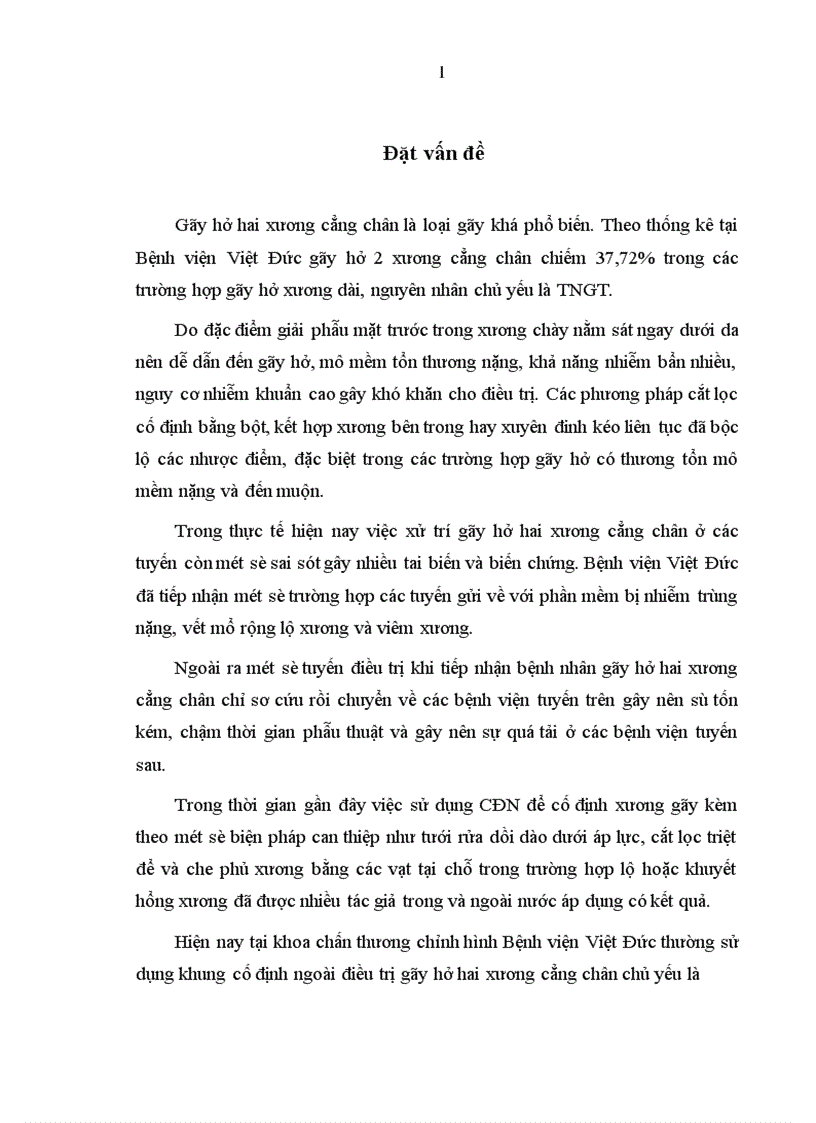 image for page Đánh giá tác dụng khung CĐN FESSA trong điều trị gãy hở xương cẳng chân tại Bệnh viện Việt Đức trong năm 2004 2005