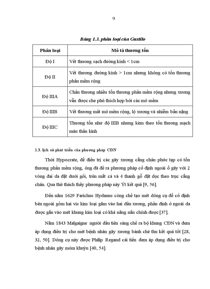 image for page Đánh giá tác dụng khung CĐN FESSA trong điều trị gãy hở xương cẳng chân tại Bệnh viện Việt Đức trong năm 2004 2005