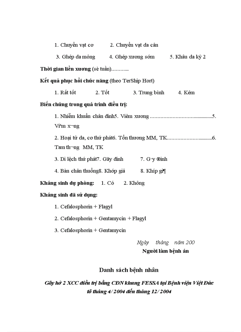 image for page Đánh giá tác dụng khung CĐN FESSA trong điều trị gãy hở xương cẳng chân tại Bệnh viện Việt Đức trong năm 2004 2005