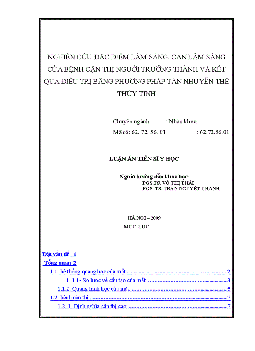 image for page Nghiên cứu đặc điểm lâm sàng cận lâm sàng của bệnh cận thị người trưởng thành và kết quả điều trị bằng phương pháp tán nhuyễn thể thủy tinh 1