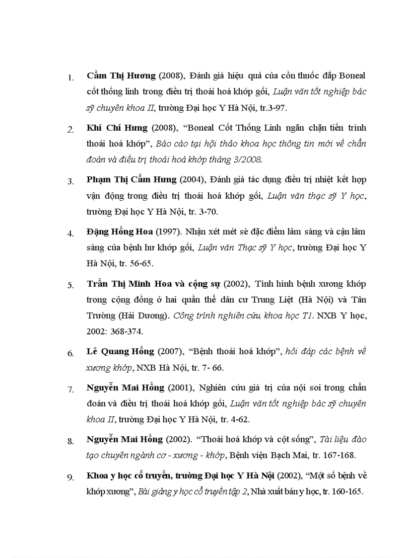 image for page Đánh giá tình hình bệnh khớp tại Khoa cơ xương khớp Bệnh viện Bạch Mai trong 10 năm 1991 2000