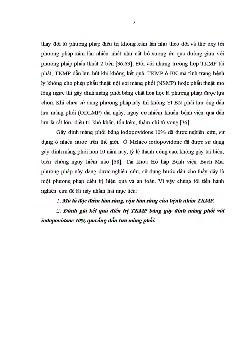 image for page Nghiên cứu đặc điểm lâm sàng cận lâm sàng và kết quả điều trị tràn khí màng phổi bằng gây dính màng phổi với iodopovidone qua ống dẫn lưu màng phổi