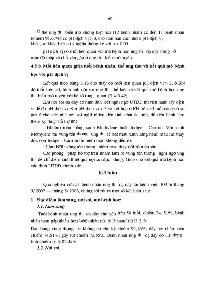 image for page Nghiên cứu đặc điểm lâm sàng hình ảnh nội soi mô bệnh học và pH dịch vị của bệnh nhân ung thư dạ dày tại Bệnh Viện Quân y 103