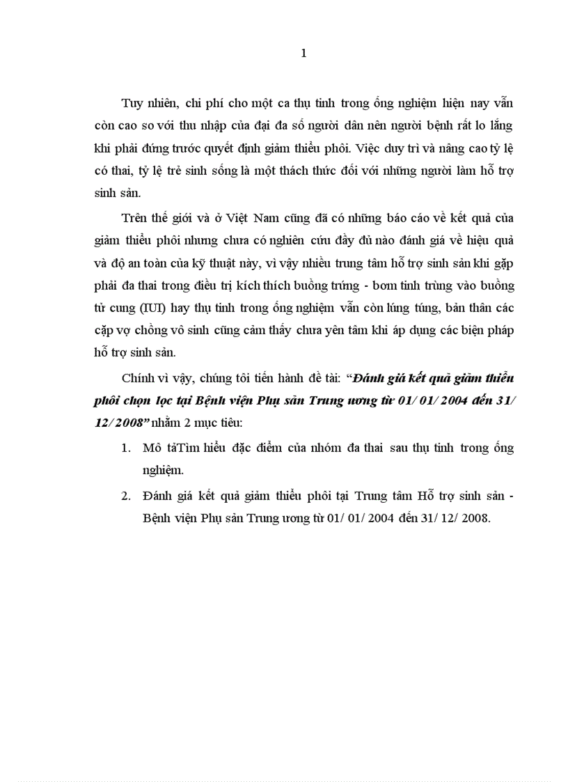 image for page Đánh giá kết quả giảm thiểu phôi chọn lọc tại Bệnh viện Phụ sản Trung ương từ 01 01 2004 đến 31 12 2008 1