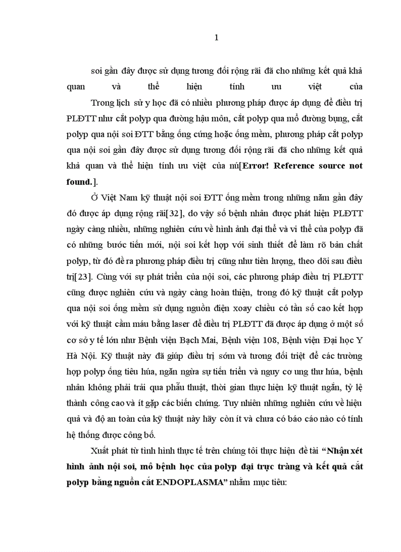 image for page Nhận xét hình ảnh nội soi mô bệnh học của polyp đại trực tràng và kết quả cắt polyp bằng nguồn cắt ENDOPLASMA