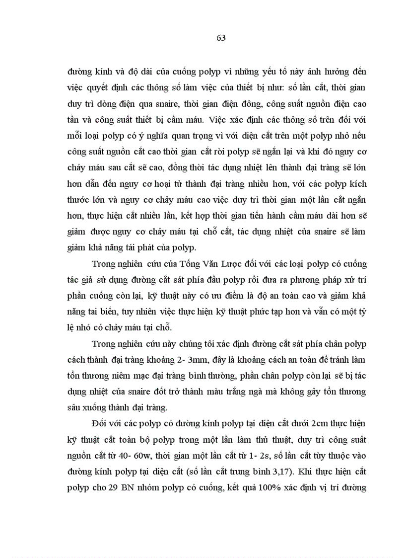 image for page Nhận xét hình ảnh nội soi mô bệnh học của polyp đại trực tràng và kết quả cắt polyp bằng nguồn cắt ENDOPLASMA