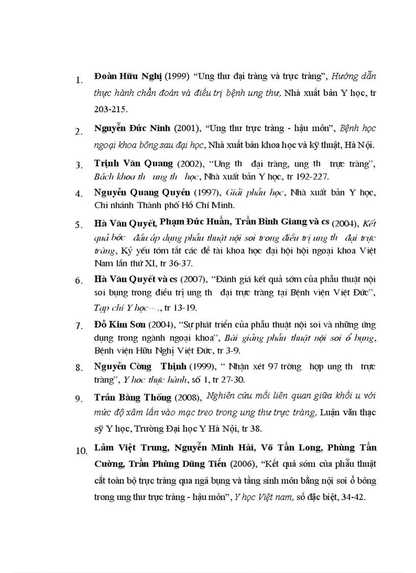 image for page Đánh giá kết quả của phẫu thuật nội soi trong điều trị ung thư trực tràng tại bệnh viện Việt Đức từ 2003 2008 1