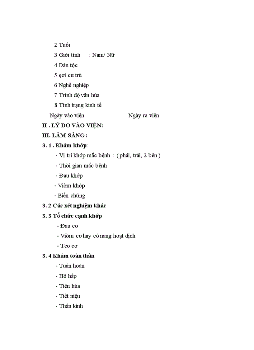 image for page Đánh giá tình hình bệnh khớp tại Khoa cơ xương khớp Bệnh viện Bạch Mai trong 10 năm 1991 2000 1