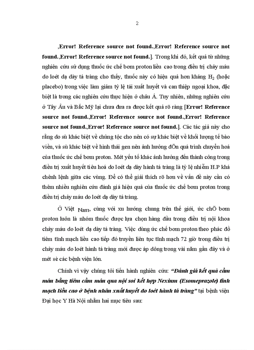 Đánh giá kết quả cầm máu bằng tiêm cầm máu qua nội soi kết hợp Nexium Esomeprazole tĩnh mạch liều cao ở bệnh nhân xuất huyết do loét hành tá tràng