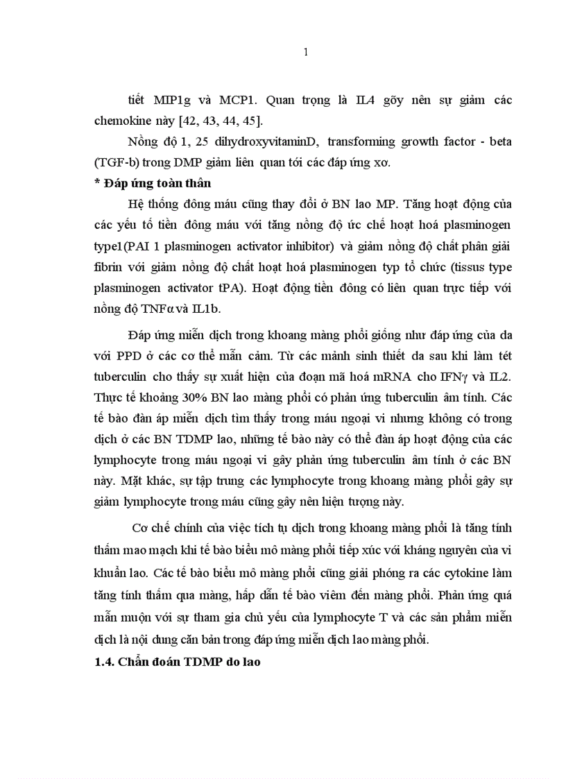 image for page Đặc điểm lâm sàng đáp ứng miễn dịch ở bệnh nhân tràn dịch màng phổi do lao