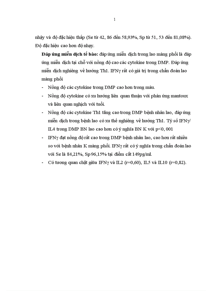 image for page Đặc điểm lâm sàng đáp ứng miễn dịch ở bệnh nhân tràn dịch màng phổi do lao