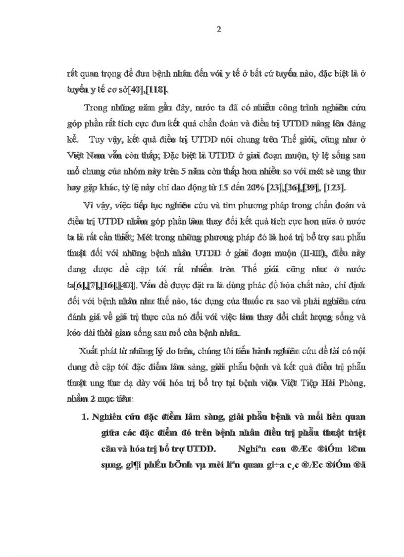 image for page Đánh giá kết quả điều trị bệnh UTDD bằng phẫu thuật triệt căn và hoá trị bổ trợ tại khoa ngoại bệnh viện Việt Tiệp Hải Phòng từ 2001 đến 2007