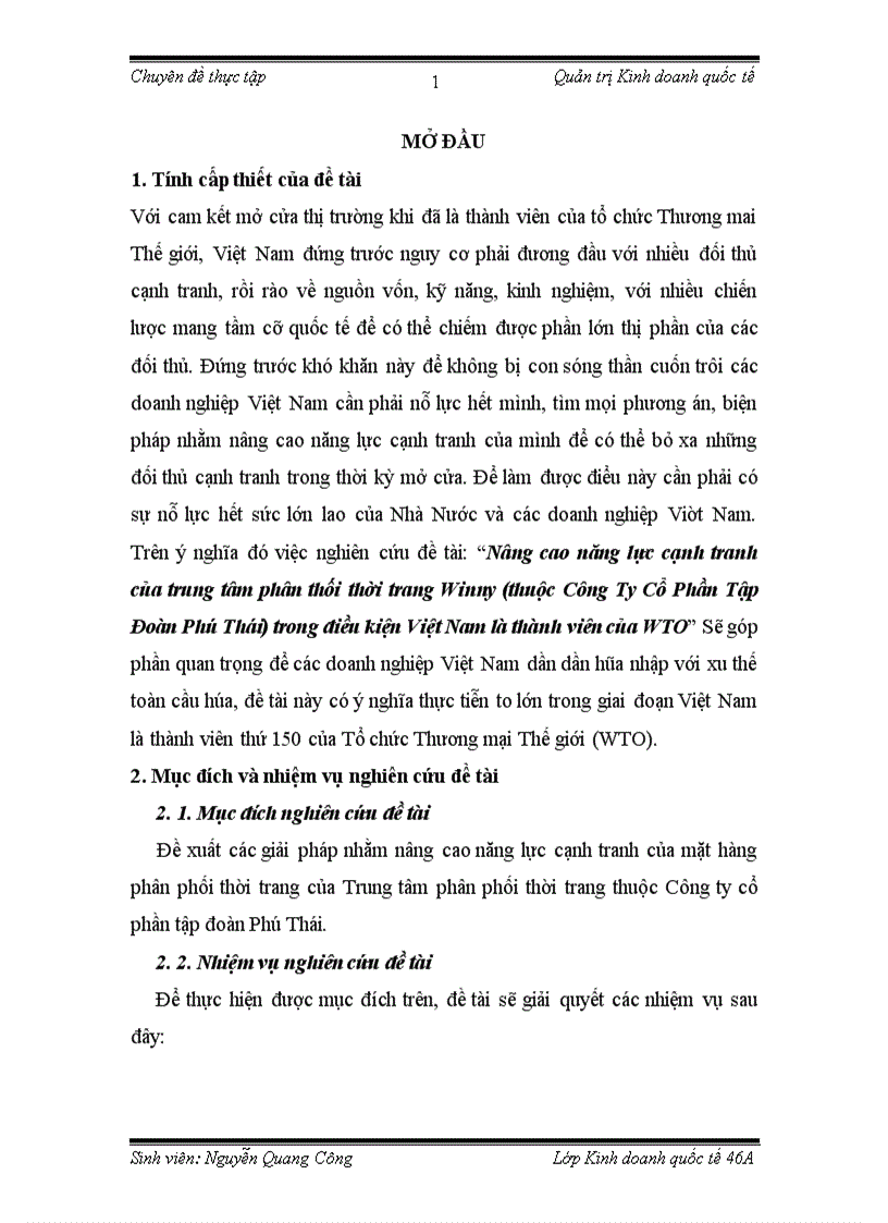image for page Nâng cao năng lực cạnh tranh của trung tâm phân thối thời trang Winny thuộc Công Ty Cổ Phần Tập Đoàn Phú Thái trong điều kiện Việt Nam là thành viên của WTO