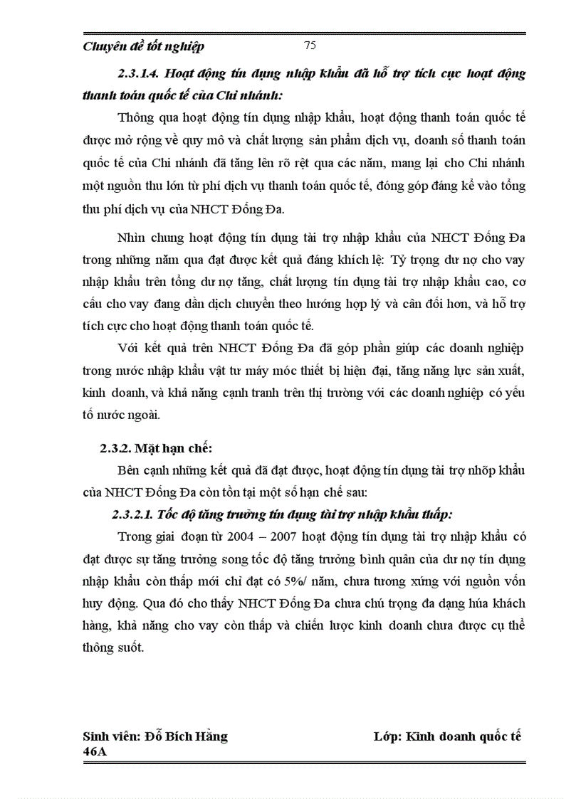 image for page Hoạt động tín dụng tài trợ nhập khẩu tại Ngân hàng Công thương Đống Đa Thực trạng và giải pháp