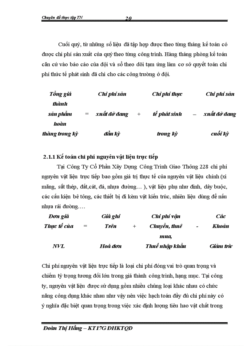 image for page Hoàn thiện kế toán chi phí sản xuất và tính giá thành sản phẩm tại Công Ty Cổ Phần Xây Dựng Công Trình Giao Thông 228