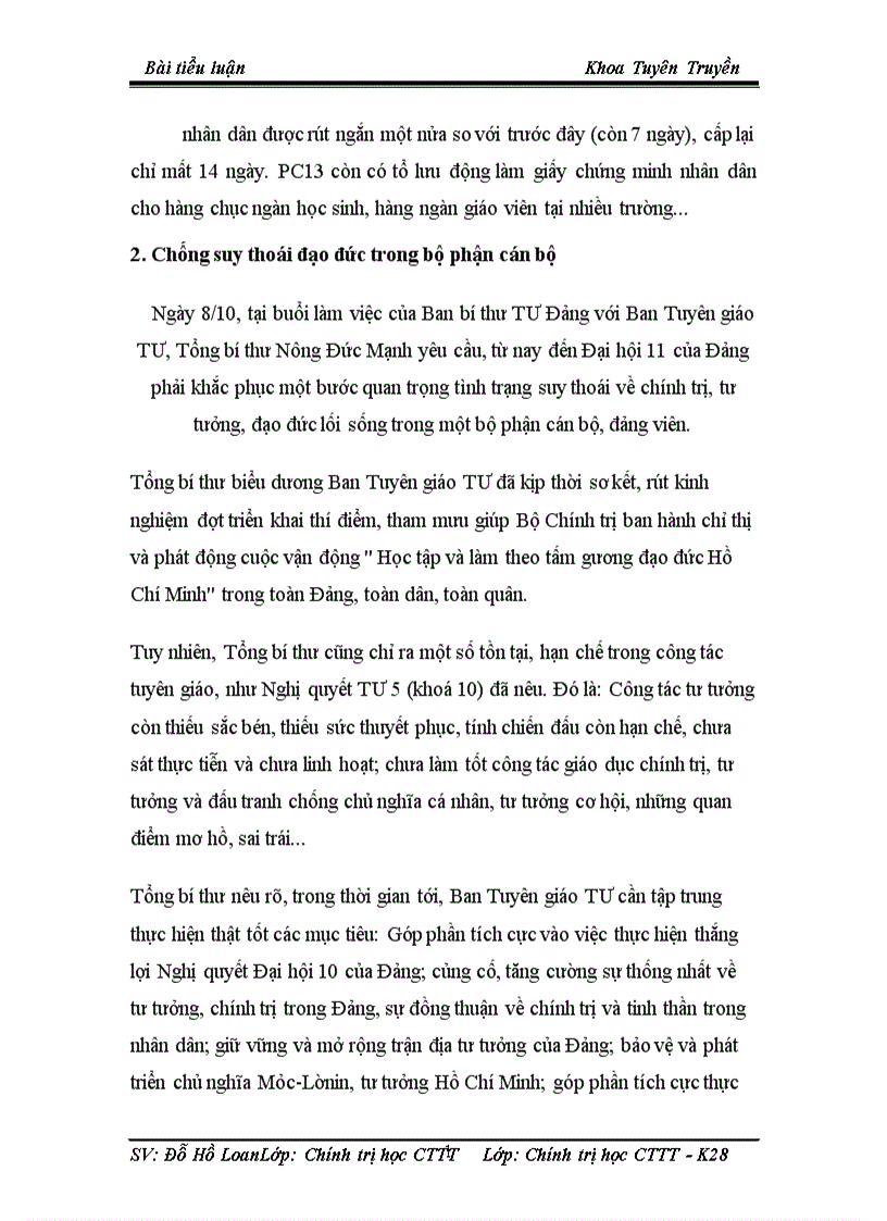 image for page Vai trò của công tác tư tưởng trong việc ngăn chặn sự suy thoái đạo đức ở một số đối tượng hiện nay