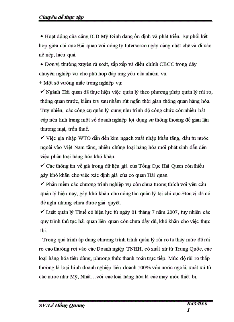 image for page Quản lý rủi ro trong thủ tục hải quan đối với hàng hoá xuất khẩu nhập khẩu thương mại tại Chi cục Hải quan Bắc Hà Nội