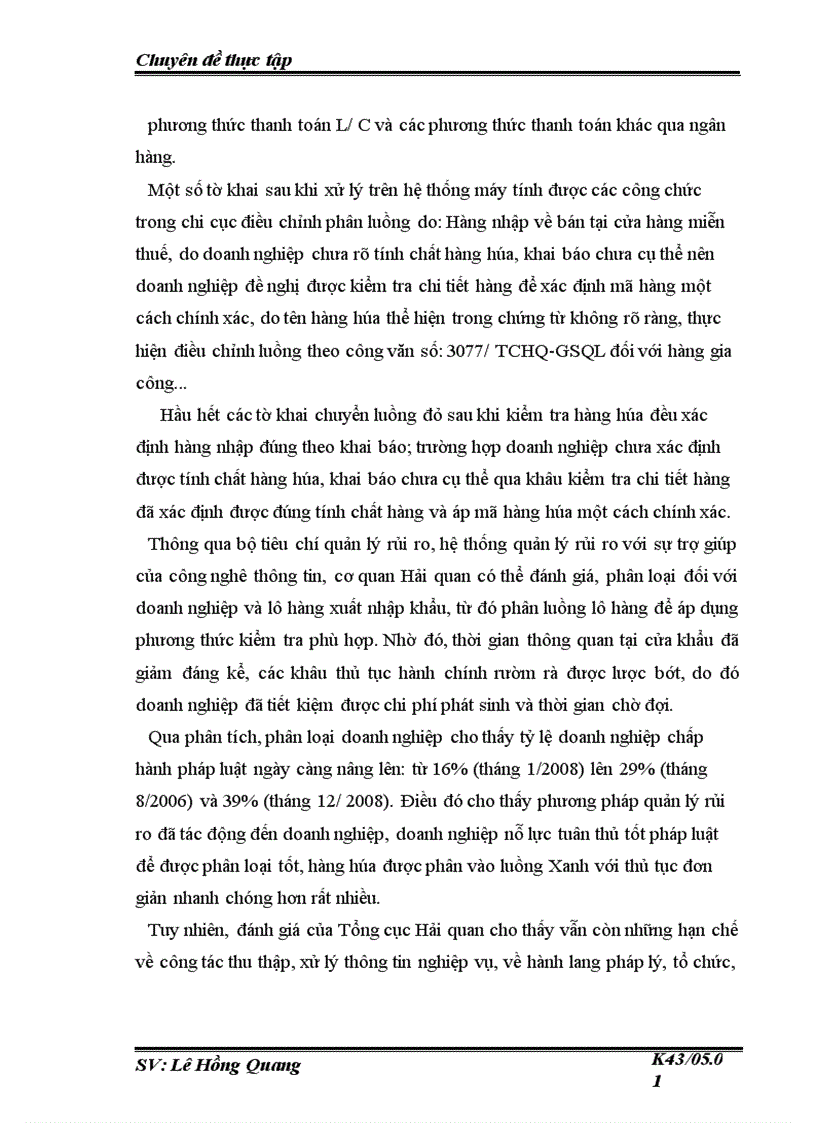 image for page Quản lý rủi ro trong thủ tục hải quan đối với hàng hoá xuất khẩu nhập khẩu thương mại tại Chi cục Hải quan Bắc Hà Nội