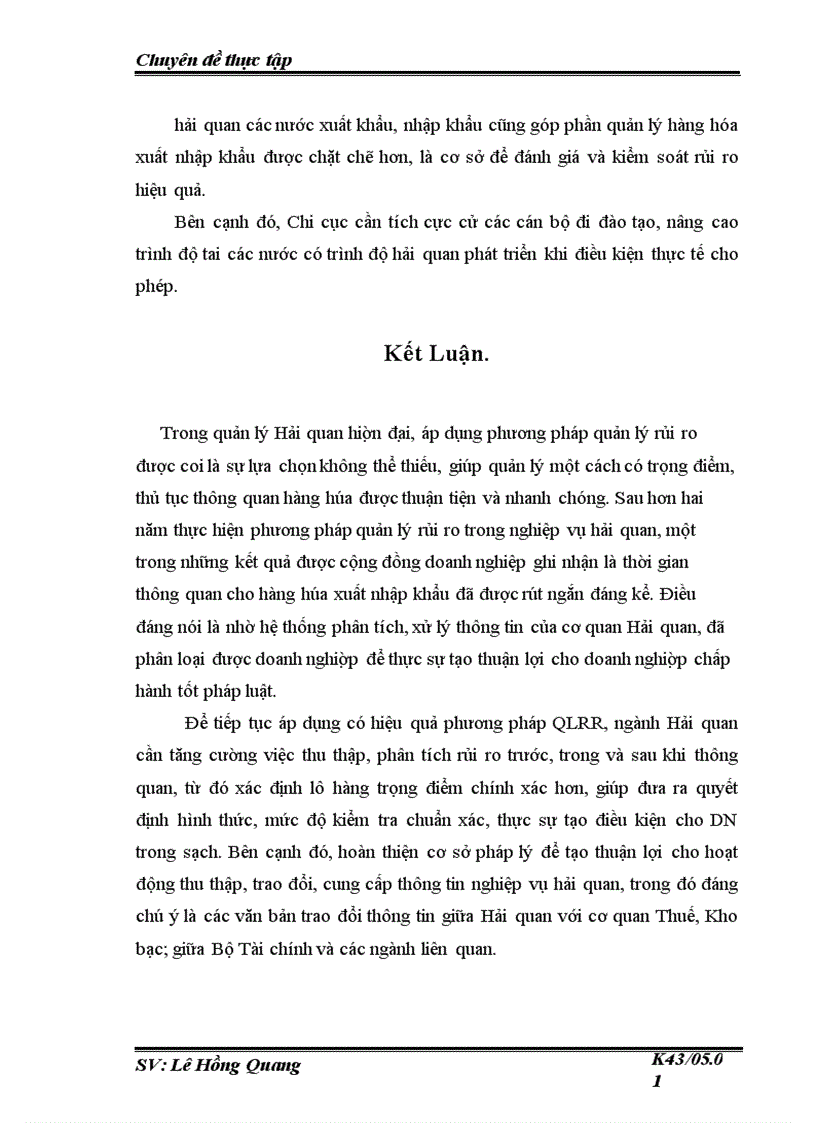 image for page Quản lý rủi ro trong thủ tục hải quan đối với hàng hoá xuất khẩu nhập khẩu thương mại tại Chi cục Hải quan Bắc Hà Nội