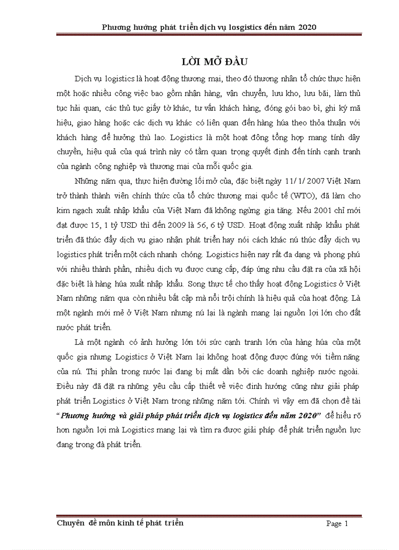 image for page Phương hướng và giải pháp phát triển dịch vụ logistics đến năm 2020