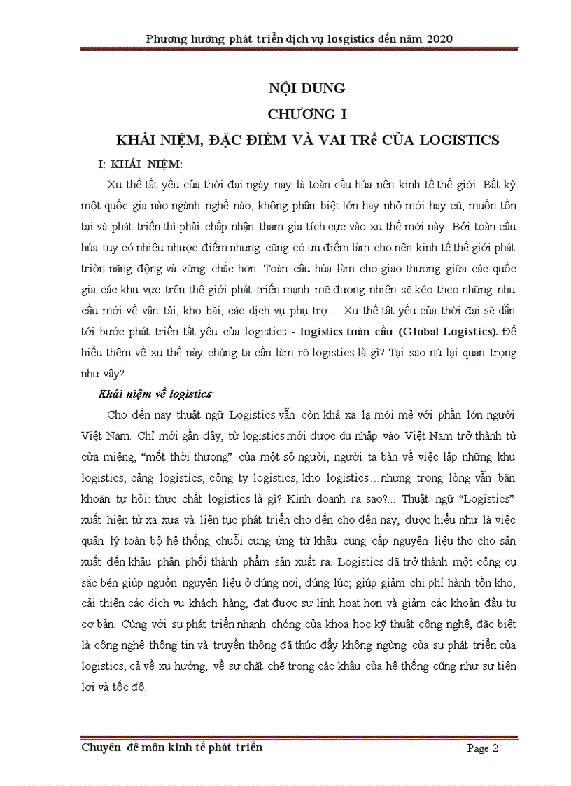 image for page Phương hướng và giải pháp phát triển dịch vụ logistics đến năm 2020