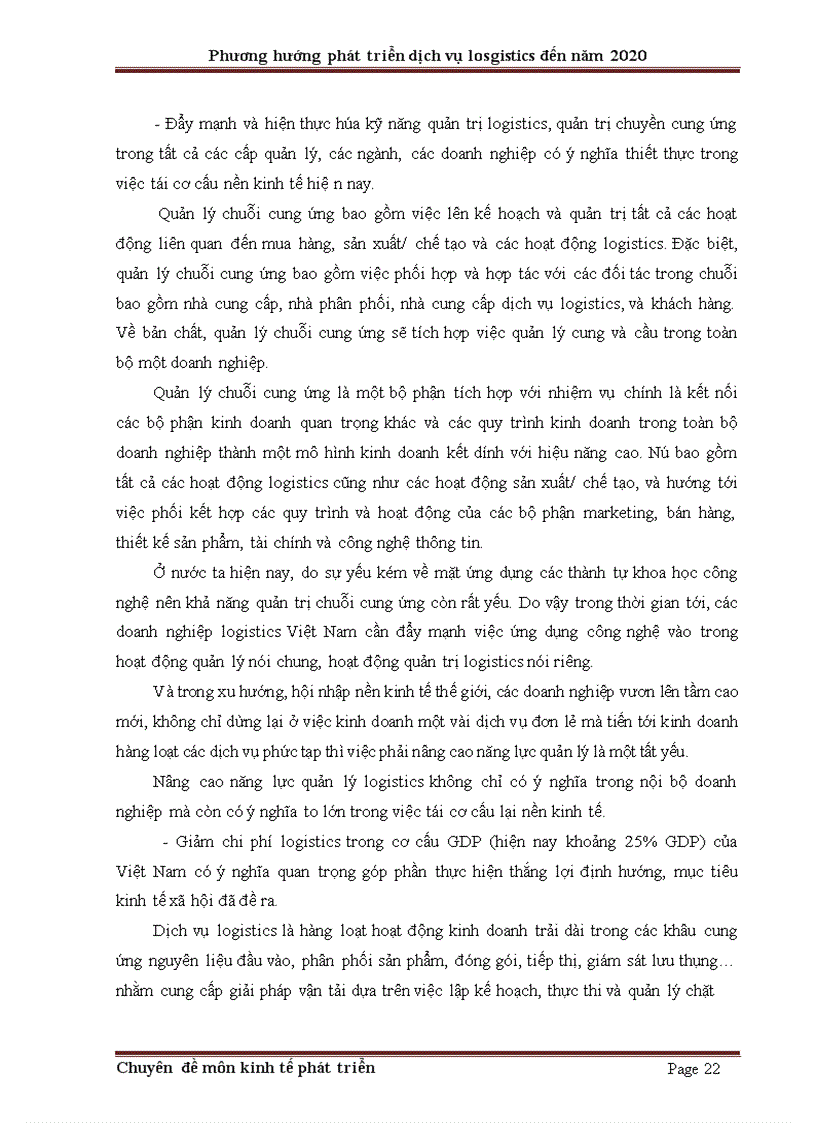 image for page Phương hướng và giải pháp phát triển dịch vụ logistics đến năm 2020