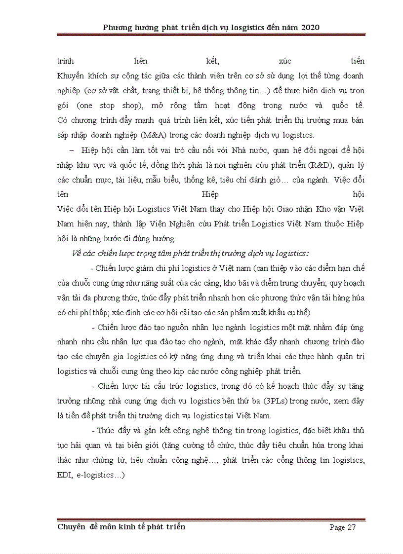 image for page Phương hướng và giải pháp phát triển dịch vụ logistics đến năm 2020