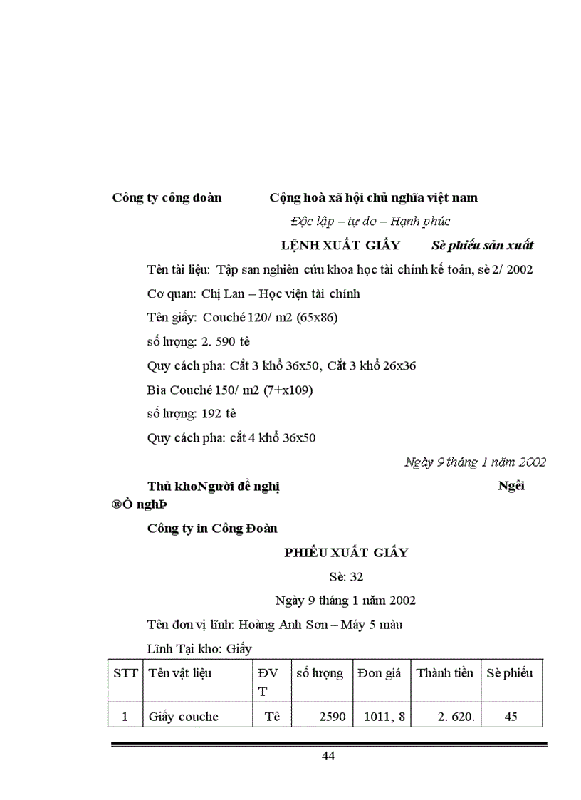 image for page Tổ chức hạch toán kế toán nguyên vật liệu ở công ty in Công Đoàn 1