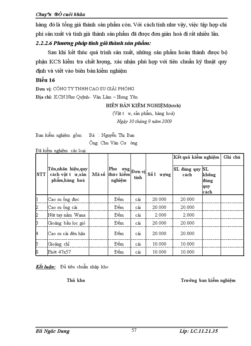 image for page Tổ chức công tác kế toán tập hợp chi phí sản xuất và tính giá thành sản phẩm ở công ty TNHH Cao su Giải Phóng 1