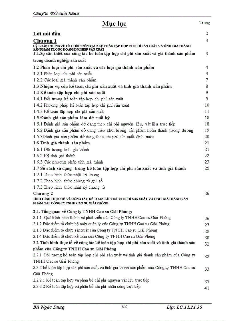 image for page Tổ chức công tác kế toán tập hợp chi phí sản xuất và tính giá thành sản phẩm ở công ty TNHH Cao su Giải Phóng 1