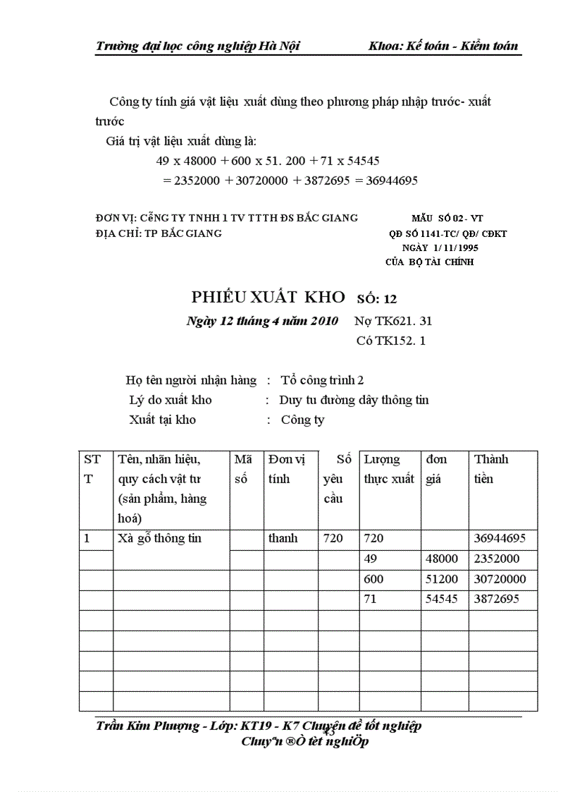 image for page Hoàn thiện công tác kế toán nguyên vật liệu tại Công ty TNHH một thành viên TTTHĐS Bắc Giang