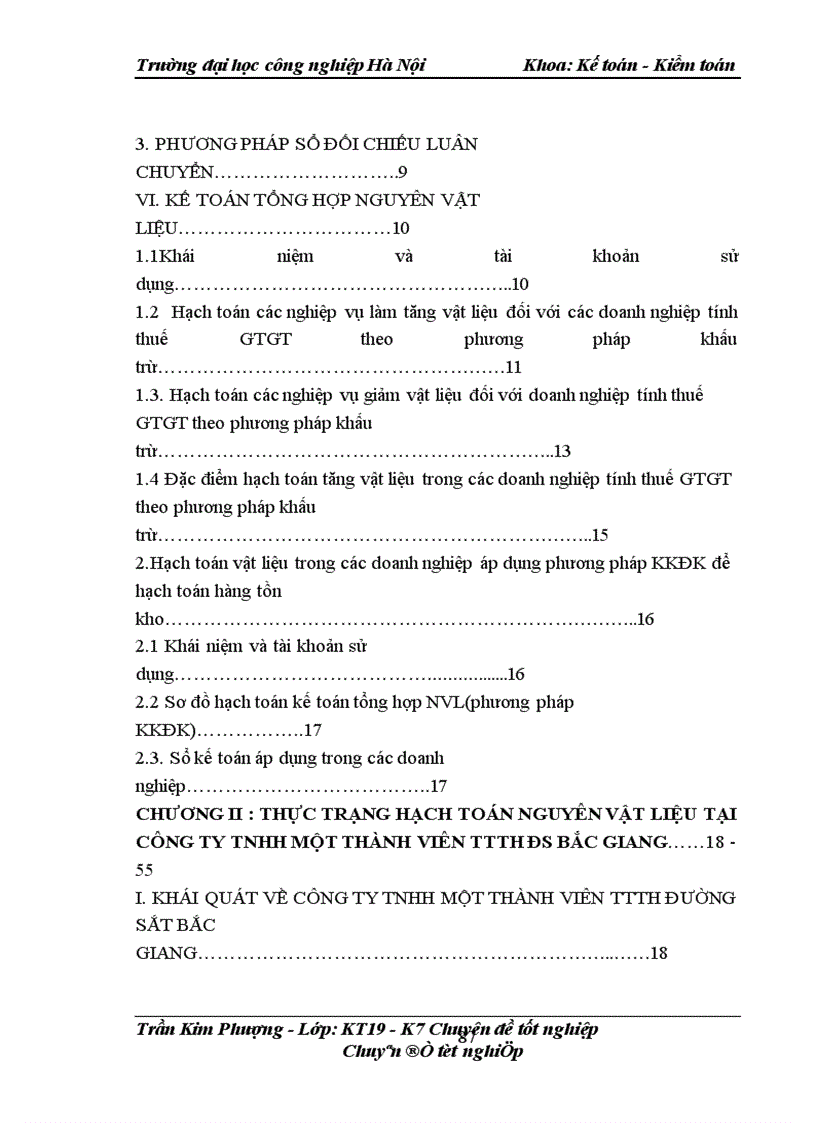 image for page Hoàn thiện công tác kế toán nguyên vật liệu tại Công ty TNHH một thành viên TTTHĐS Bắc Giang