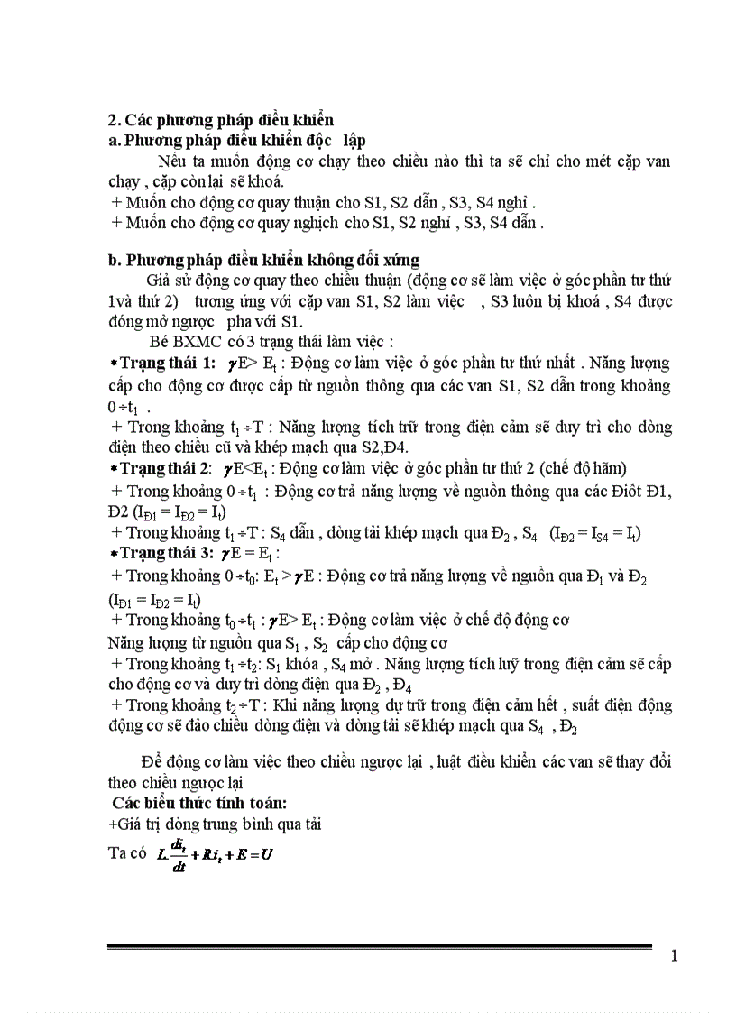 image for page Thiết kế bộ băm xung một chiều có đảo chiều theo nguyên tắc đối xứng để điều chỉnh tốc độ động cơ một chiều kích từ nam châm vĩnh cửu 1