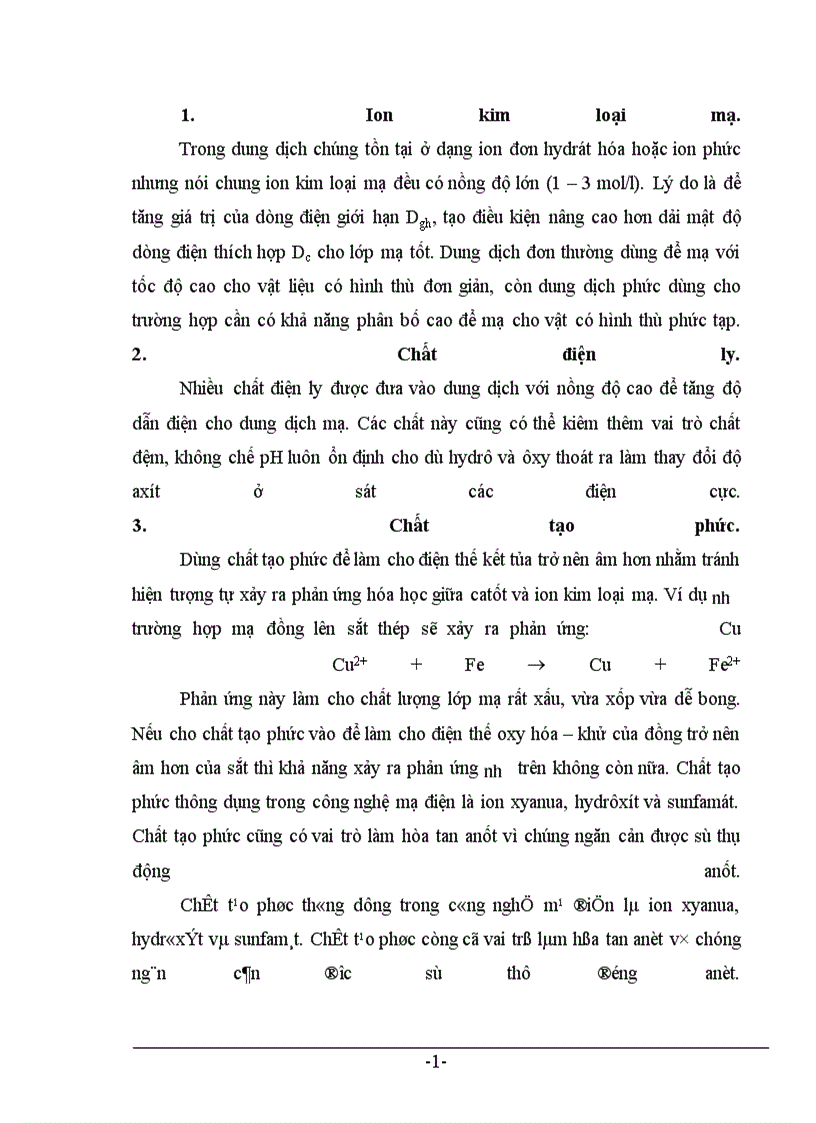 image for page Cơ sở lý thuyết các phương pháp xử lý nước thải mạ điện