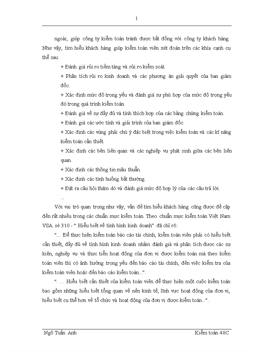 image for page Vấn đề tìm hiểu khách hàng trong giai đoạn lập kế hoạch kiểm toán tài chính theo chuẩn mực kiểm toán Việt Nam 1