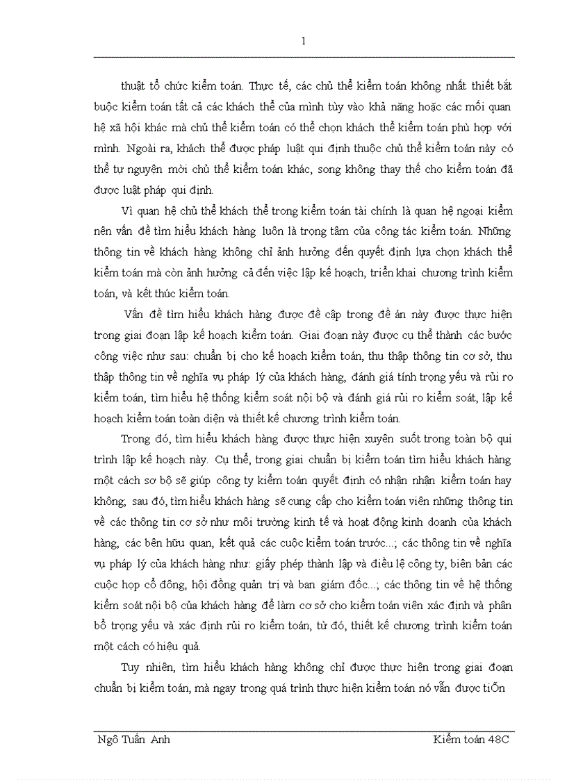 image for page Vấn đề tìm hiểu khách hàng trong giai đoạn lập kế hoạch kiểm toán tài chính theo chuẩn mực kiểm toán Việt Nam 1