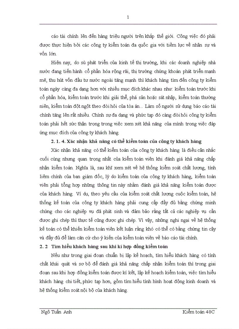 image for page Vấn đề tìm hiểu khách hàng trong giai đoạn lập kế hoạch kiểm toán tài chính theo chuẩn mực kiểm toán Việt Nam 1