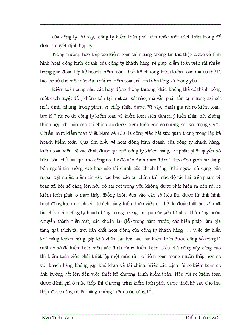 image for page Vấn đề tìm hiểu khách hàng trong giai đoạn lập kế hoạch kiểm toán tài chính theo chuẩn mực kiểm toán Việt Nam 1