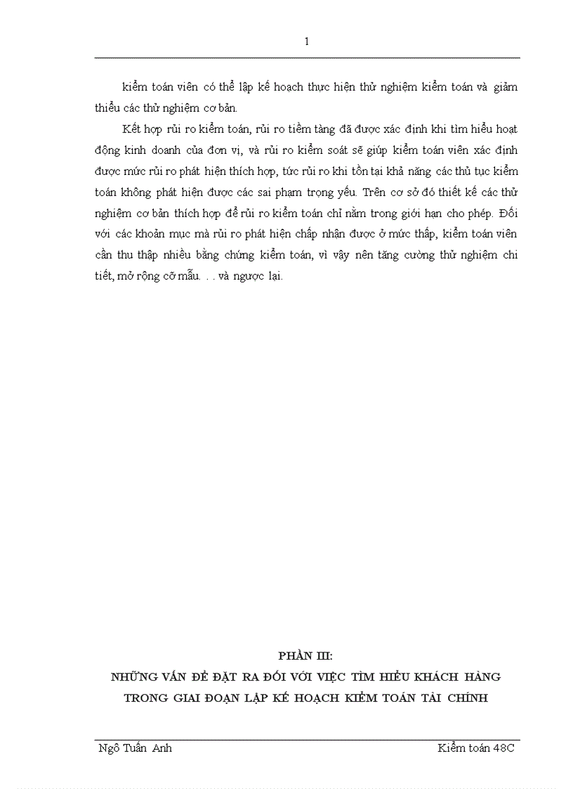 image for page Vấn đề tìm hiểu khách hàng trong giai đoạn lập kế hoạch kiểm toán tài chính theo chuẩn mực kiểm toán Việt Nam 1