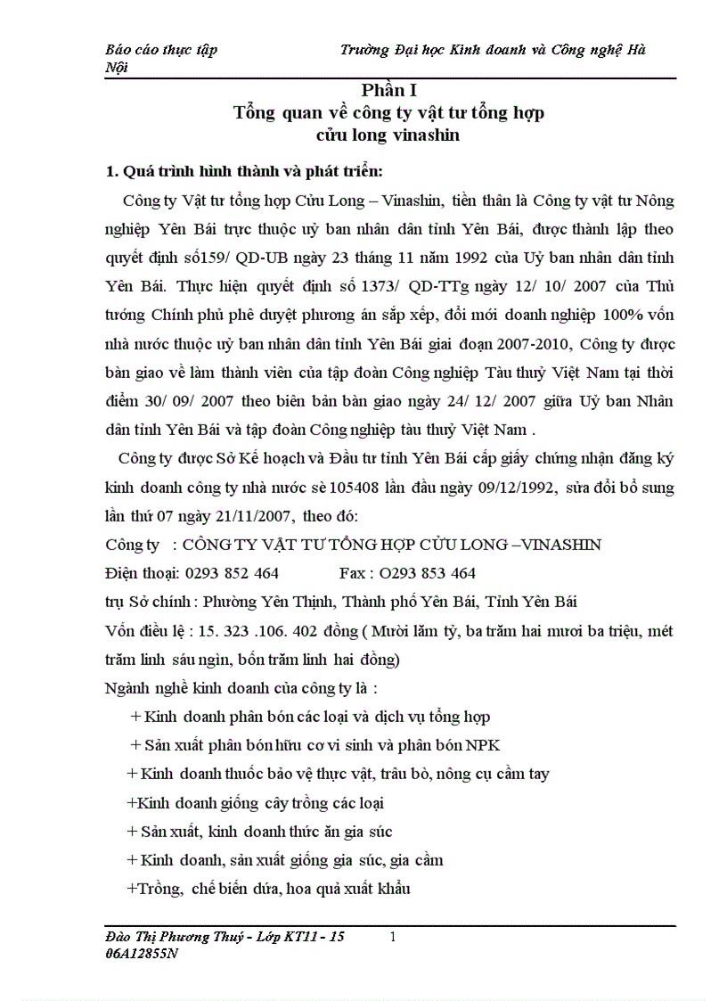 image for page Báo cáo thực tập tổng hợp tại Công ty Vật tư tổng hợp Cửu Long Vinashin