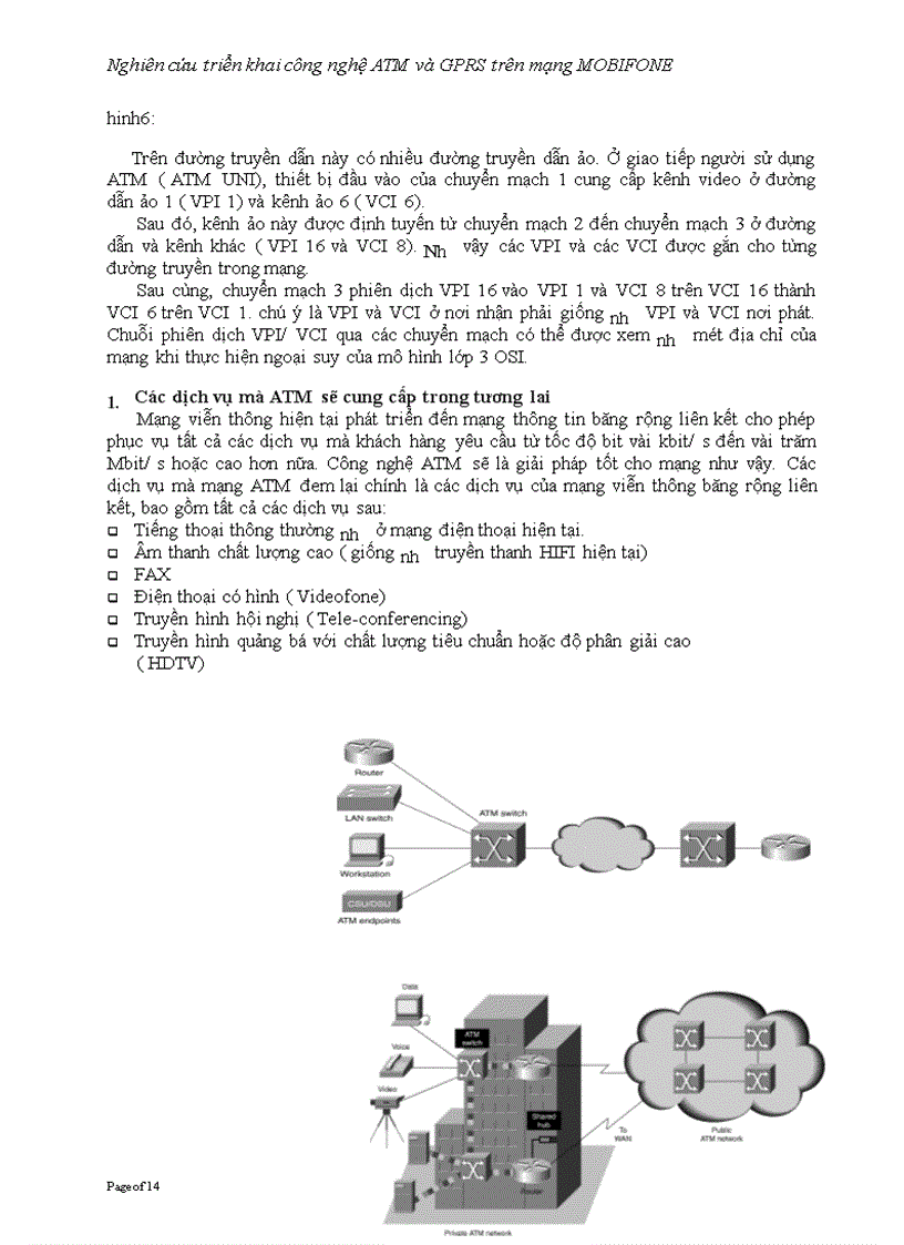 image for page Nghiên cứu triển khai công nghệ ATM và GPRS trên mạng MOBIFONE 1