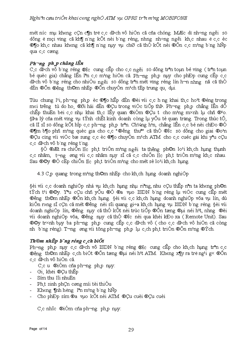 image for page Nghiên cứu triển khai công nghệ ATM và GPRS trên mạng MOBIFONE 1
